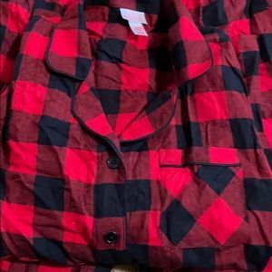 Red and black flannel pajamas 2 piece set med and large